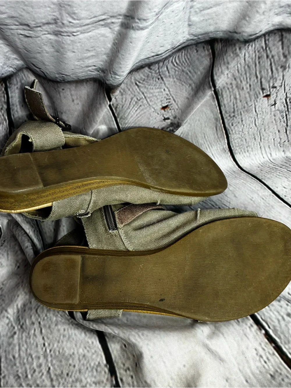 5/$20 Not Rated Women’s SoCal Boho Side Zip Canvas Gladiator Rancher Sandal Sz 9